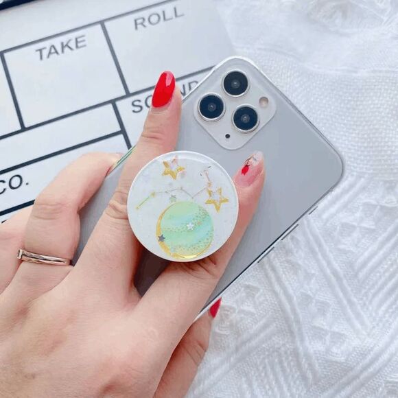 2/$21 White Star Planet Constellation Round Phone Holder - Picture 1 of 5